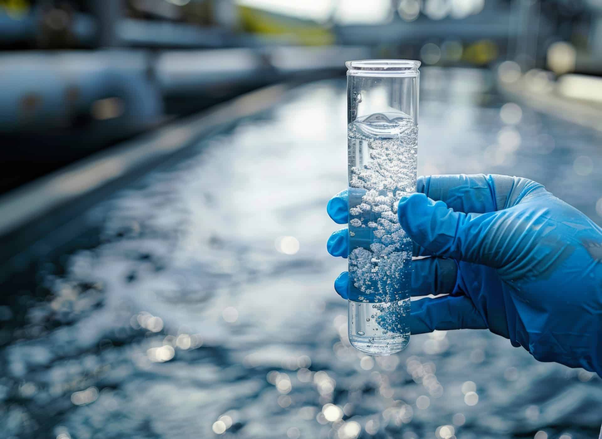Wasserhahn mit fließendem Trinkwasser zum Thema Kontrolle und Wasserqualität